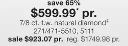 JC Penney 7/8 ct. t.w. natural diamond‡ offer