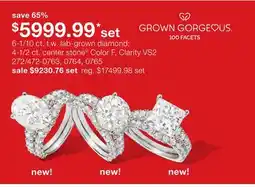 JC Penney 6-1/10 ct. t.w. lab-grown diamond 4-1/2 ct. center stone◊ offer