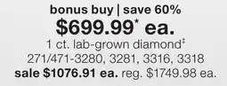JC Penney 1 ct. lab-grown diamond‡ offer