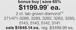 JC Penney 2 ct. lab-grown diamond‡◊ offer