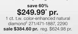 JC Penney 1 ct. t.w. color-enhanced natural diamond‡ offer