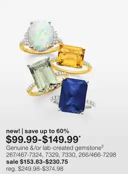 JC Penney Genuine &/or lab-created gemstone offer