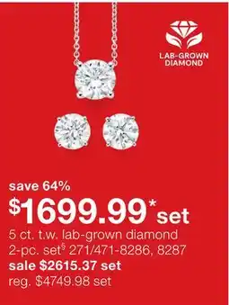 JC Penney 5 ct. t.w. lab-grown diamond 2-pc. set§ offer