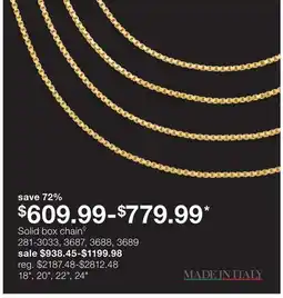 JC Penney Solid box chain ◊ offer