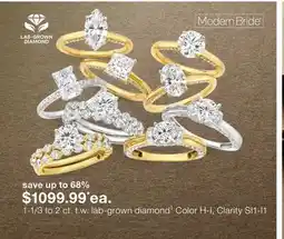 JC Penney Modern Bride 1-1/3 To 2 Ct. T.W. Lab-Grown Diamond‡ Color H-I, Clarity Si1-I1 offer