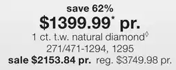 JC Penney 1 ct. t.w. natural diamond◊ offer