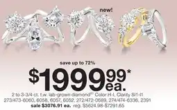 JC Penney 2 to 3-3/4 ct. t.w. lab-grown diamond‡◊ offer