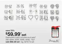 JC Penney DiamonArt cubic zirconia stud sets§ offer