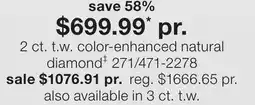 JC Penney 2 ct. t.w. color-enhanced natural diamond‡ offer