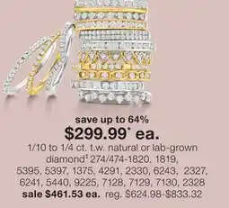 JC Penney 1/10 to 1/4 ct. t.w. natural or lab-grown diamond‡ offer