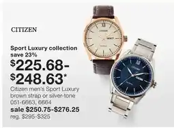 JC Penney Citizen Men'S Sport Luxury Brown Strap Or Silver-Tone offer