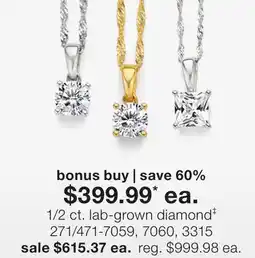 JC Penney 1/2 ct. lab-grown diamond‡ offer