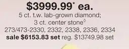 JC Penney 5 ct. t.w. lab-grown diamond 3 ct. center stone◊ offer