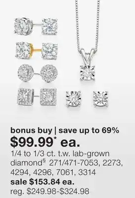 JC Penney 1/4 to 1/3 ct. t.w. lab-grown diamond§ offer