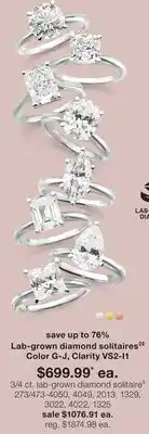 JC Penney Lab-grown diamond solitaires◊‡ offer
