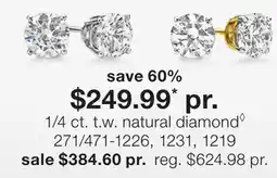 JC Penney 1/4 ct. t.w. natural diamond◊ offer