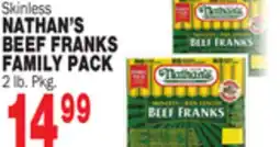 Bravo Supermarkets NATHAN'S BEEF FRANKS FAMILY PACK offer