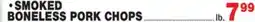 Bravo Supermarkets SMOKED BONELESS PORK CHOPS offer