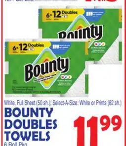 Bravo Supermarkets BOUNTY DOUBLES TOWELS offer