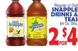 Bravo Supermarkets SNAPPLE DRINKS & TEAS offer