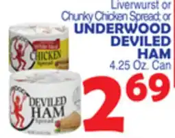 Bravo Supermarkets UNDERWOOD DEVILED HAM offer