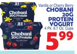 Bravo Supermarkets CHOBANI 20G PROTEIN YOGURT offer
