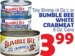Bravo Supermarkets BUMBLE BEE WHITE CRABMEAT offer
