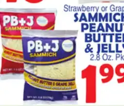 Bravo Supermarkets SAMMICH PEANUT BUTTER & JELLY offer