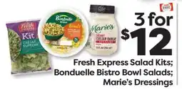 Weis Markets Fresh Express Salad Kits Bonduelle Bistro Bowl Salads Marie's Dressings offer