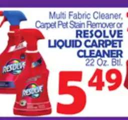 Bravo Supermarkets RESOLVE LIQUID CARPET CLEANER offer