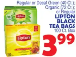 Bravo Supermarkets LIPTON BLACK TEA BAGS 100 Ct. Box offer