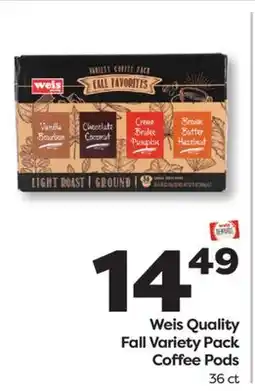 Weis Markets Weis Quality Fall Variety Pack Coffee Pods offer