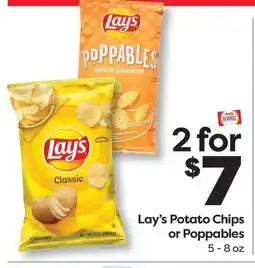 Weis Markets Lay's Potato Chips or Poppables offer