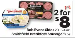 Weis Markets Bob Evans Sides 20-24 oz Smithfield Breakfast Sausage 12 oz offer