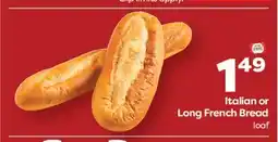 Weis Markets Italian or Long French Bread offer