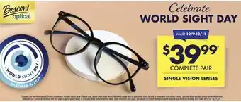 Boscov's SINGLE VISION LENSES offer