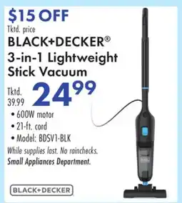 Boscov's BLACK + DECKER 3-in-1 Lightweight Stick Vacuum offer