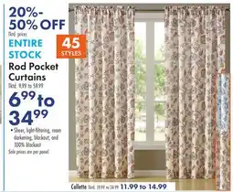 Boscov's ENTIRE STOCK Rod Pocket Curtains offer