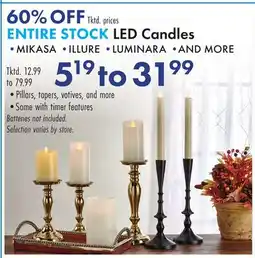 Boscov's ENTIRE STOCK LED Candles offer