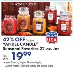 Boscov's YANKEE CANDLE Seasonal Favorites 22-oz. Jar offer