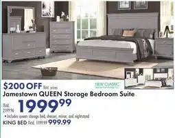 Boscov's Jamestown QUEEN Storage Bedroom Suite offer