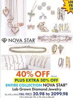 Boscov's ENTIRE COLLECTION NOVA STAR Lab Grown Diamond Jewelry offer
