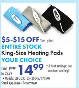 Boscov's ENTIRE STOCK King-Size Heating Pads offer