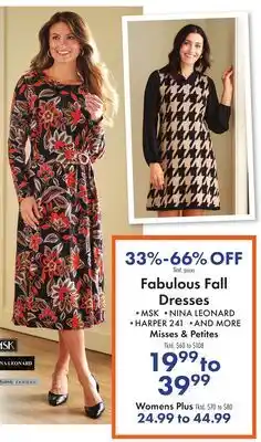 Boscov's Fabulous Fall Dresses offer