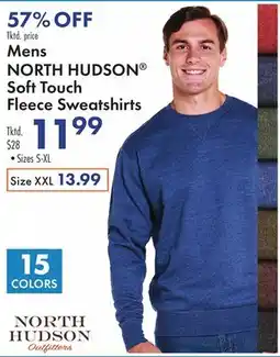 Boscov's Mens NORTH HUDSON Soft Touch Fleece Sweatshirts offer