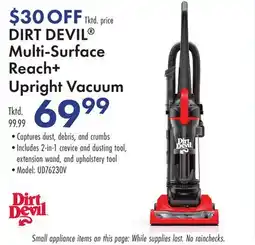 Boscov's DIRT DEVIL Multi-Surface Reach + Upright Vacuum offer