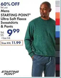 Boscov's Mens STARTING POINT Ultra Soft Fleece Sweatshirts & Pants offer