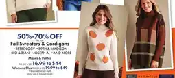 Boscov's Fall Sweaters & Cardigans offer