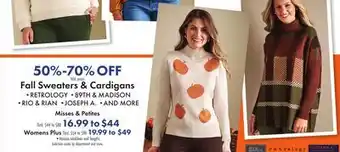 Boscov's Fall Sweaters & Cardigans offer