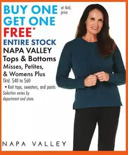 Boscov's ENTIRE STOCK NAPA VALLEY Tops & Bottoms offer